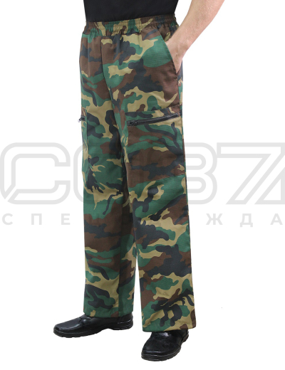 Брюки летние Ареал цв.камуфляж зелёный тк.рип-стоп 1